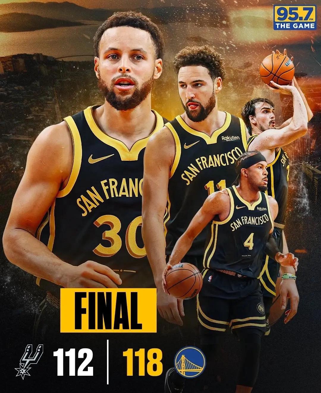 包含马刺险胜勇士，波特三分雨点燃全场的词条